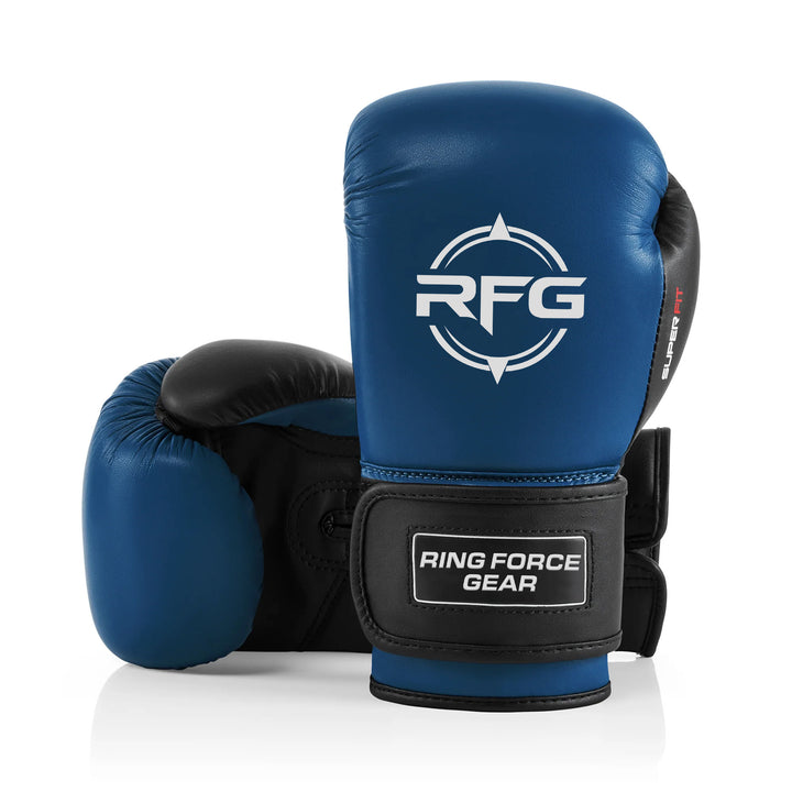 RFG SuperFit Velcro Boxing Gloves – Blue & Black