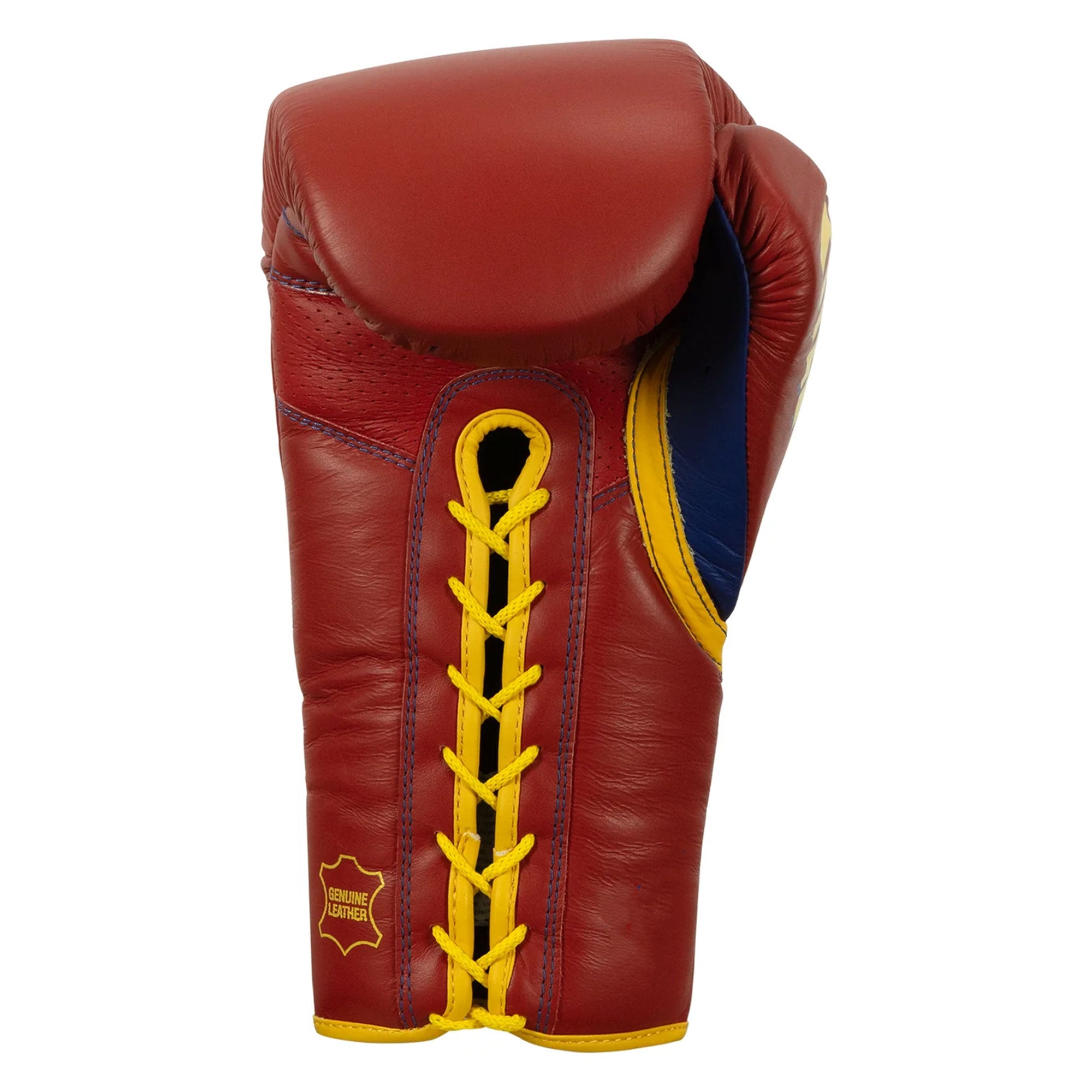 RFG Crimson, Gold & Blue Lace-Up Boxing Gloves