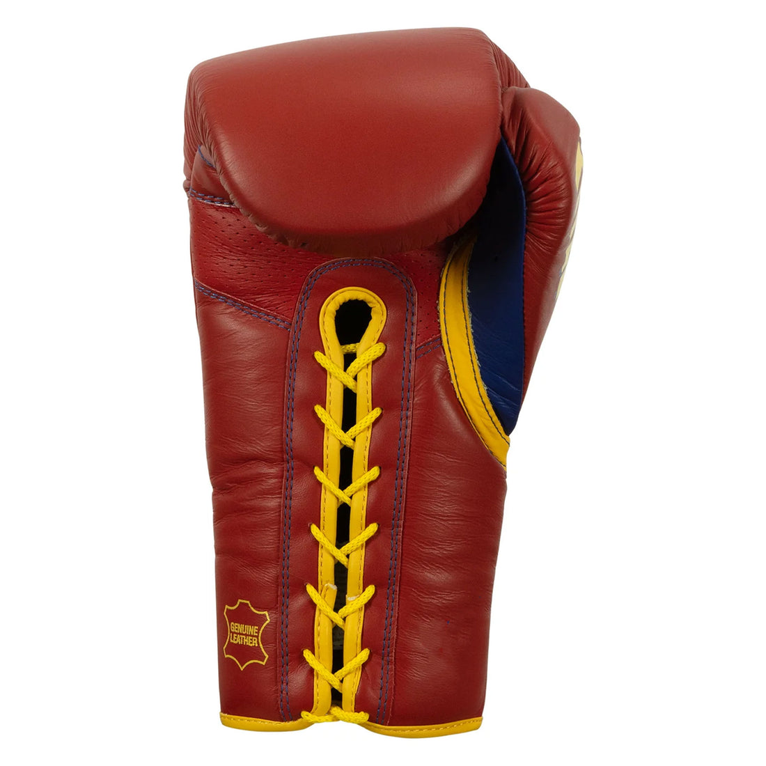 RFG Crimson, Gold & Blue Lace-Up Boxing Gloves