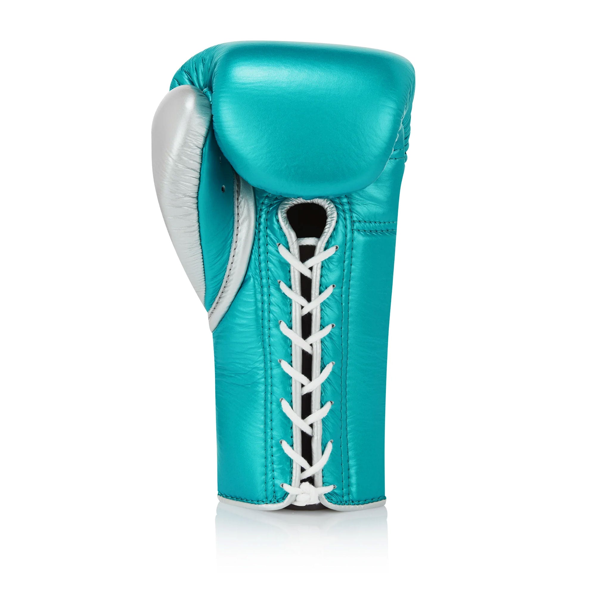 RFG Teal & Silver Lace-Up Boxing Gloves