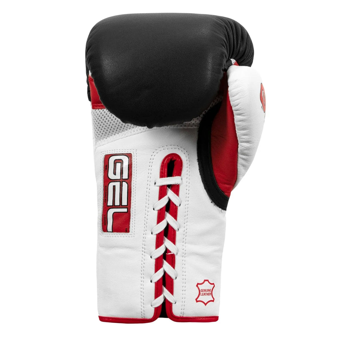 RFG Drip GEL Lace-Up Boxing Gloves – Black, White & Red