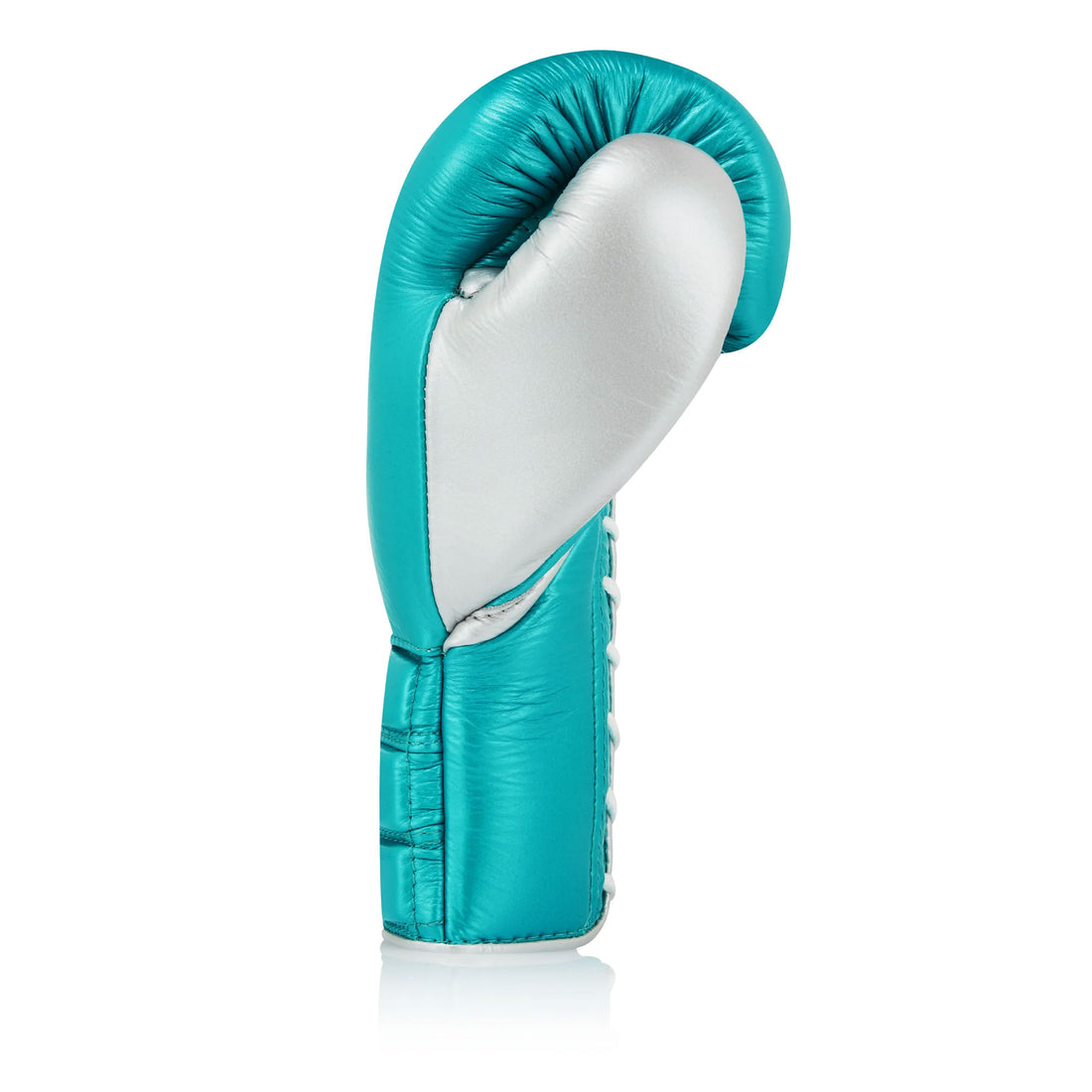 RFG Teal & Silver Lace-Up Boxing Gloves