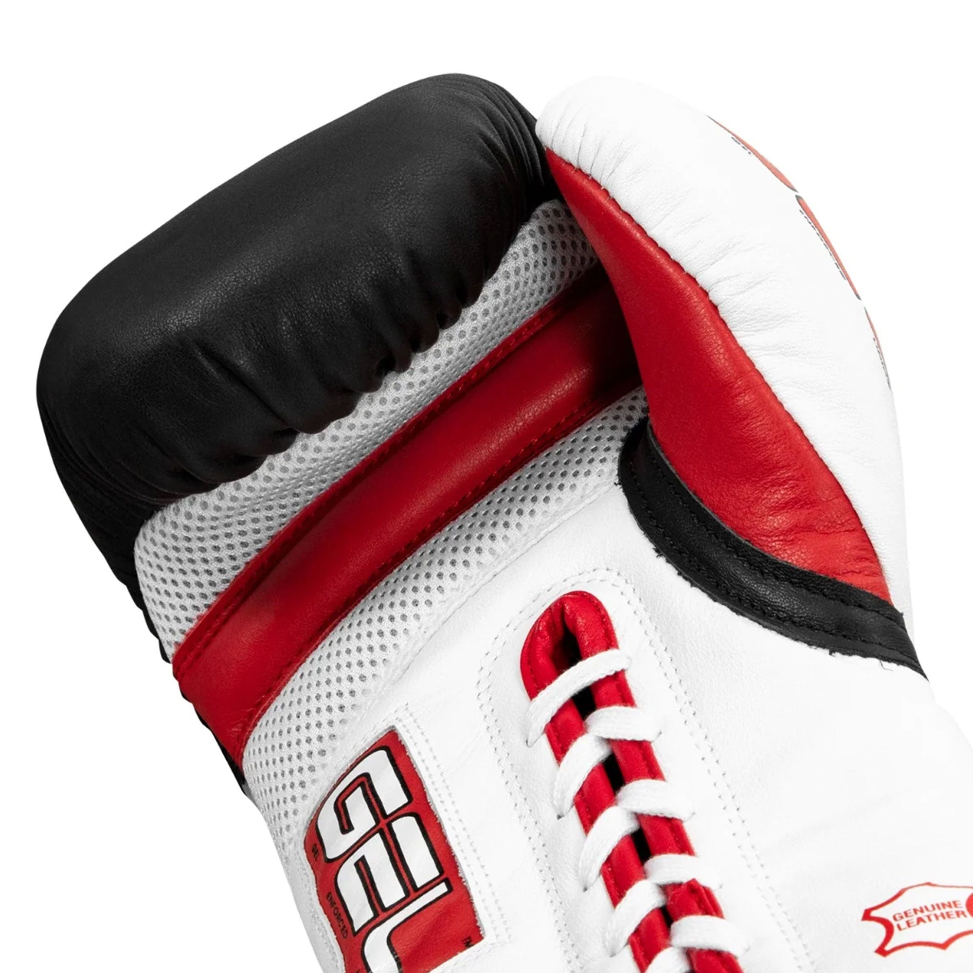 RFG Drip GEL Lace-Up Boxing Gloves – Black, White & Red