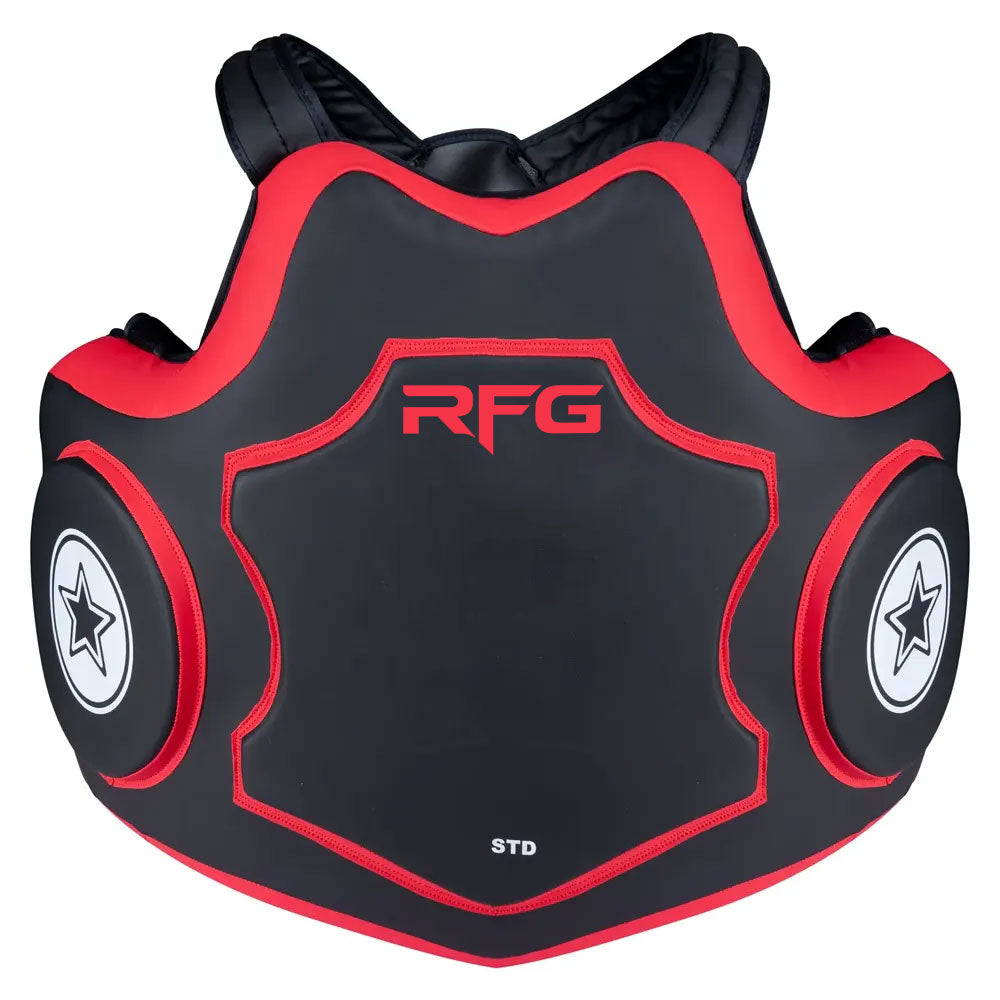 RFG Pro Body Protector – Boxing Chest Guard | Black & Red