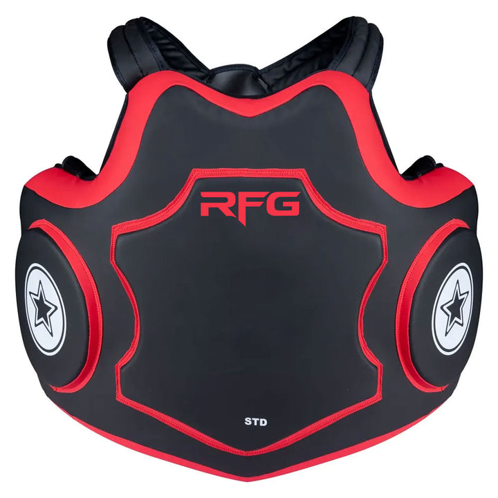 RFG Pro Body Protector – Boxing Chest Guard | Black & Red