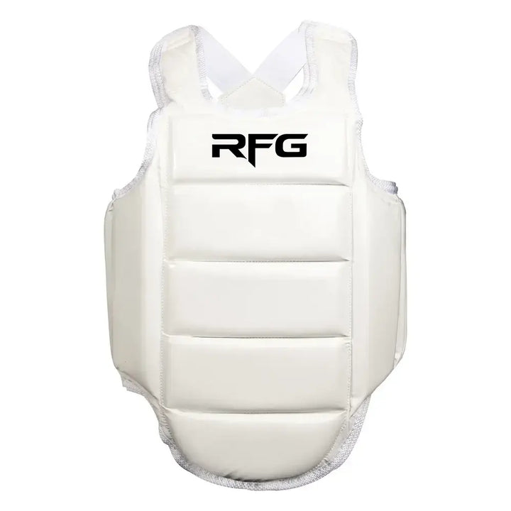 RFG Chest Guard – Ribbed Panel Body Protector Vest | White