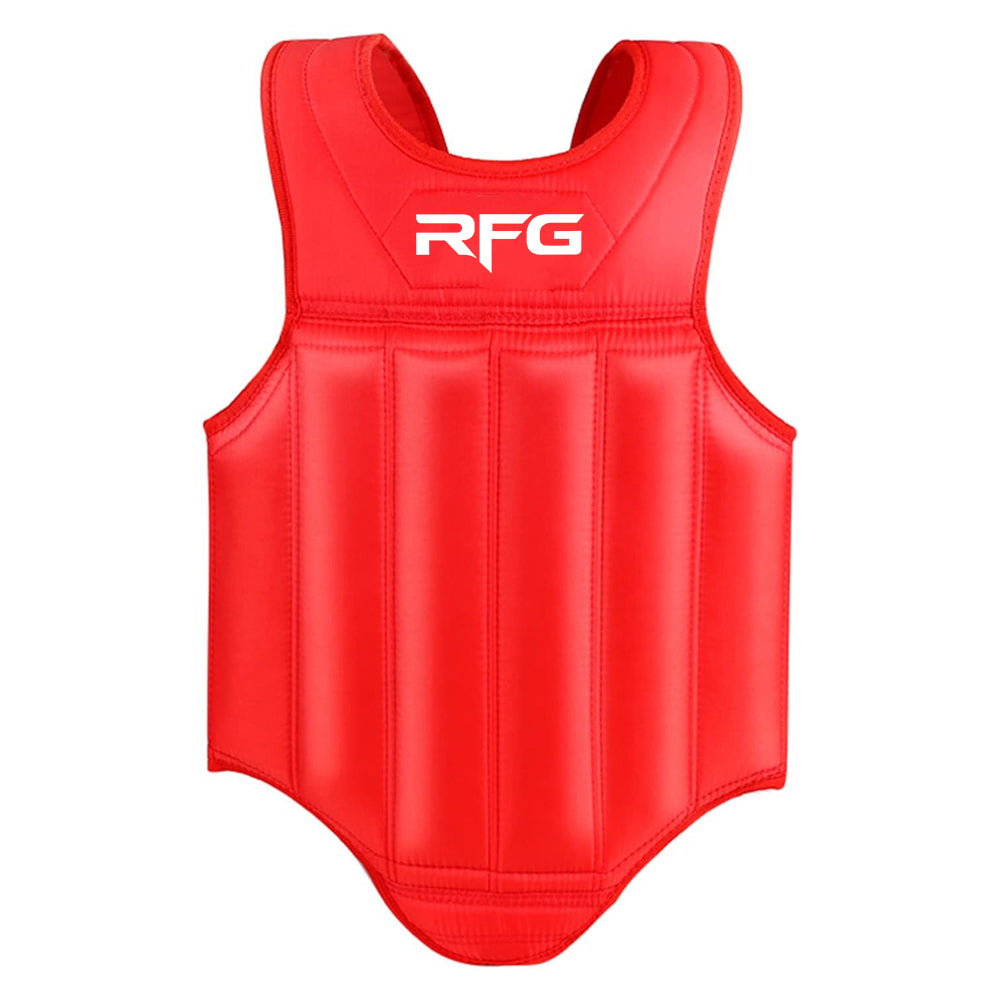 RFG Chest Guard – Ribbed Panel Body Protector Vest | Red