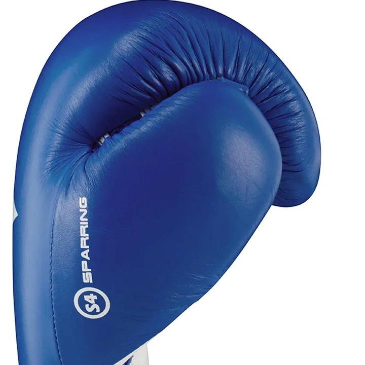 RFG Blue White S4 Sparring Glove - Knuckle Close-Up