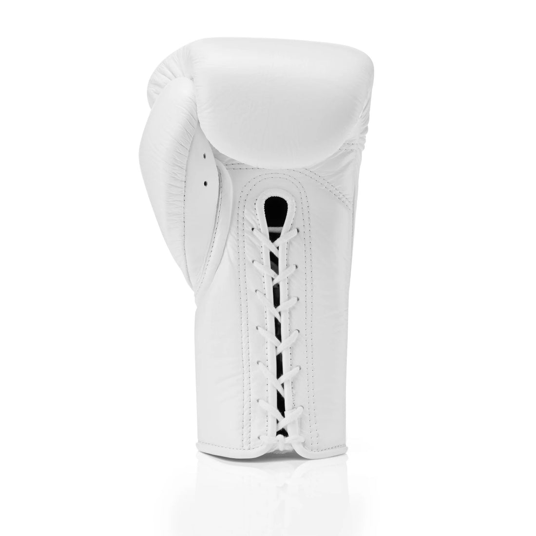 RFG White Lace-Up Boxing Gloves