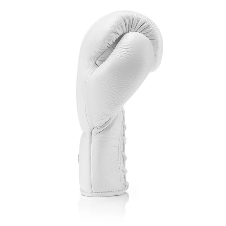 RFG White Lace-Up Boxing Gloves