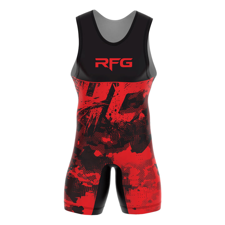 RFG Warzone Wrestling Singlet – Red & Black