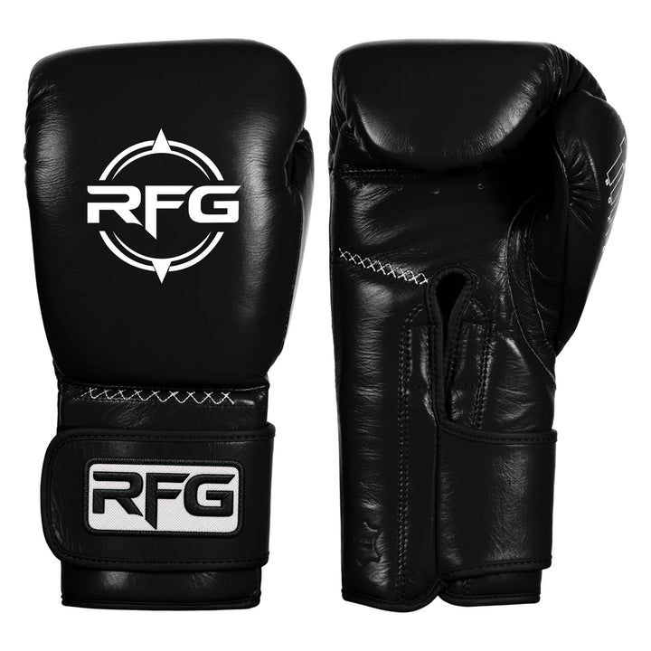 RFG All-Black Velcro Boxing Gloves