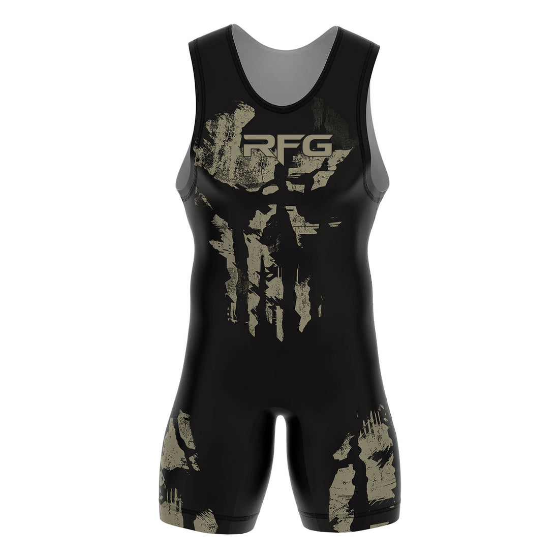 RFG Skull Claw Wrestling Singlet – Black & Olive