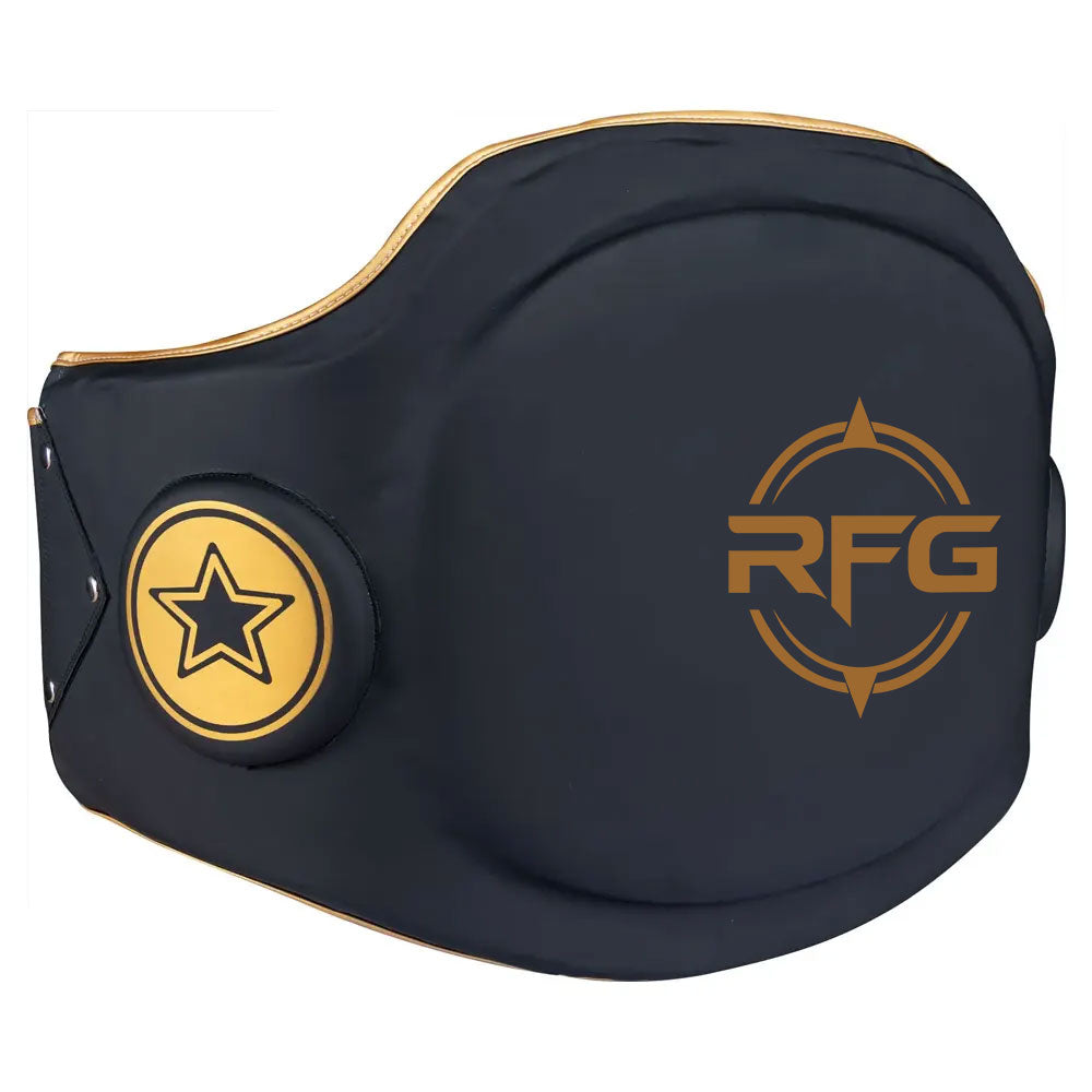RFG Pro Belly Pad – Boxing Belly Protector | Black & Gold