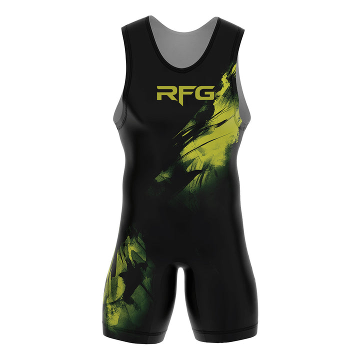 RFG Venom Strike Wrestling Singlet – Black & Lime