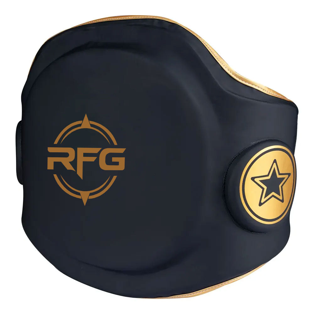 RFG Pro Belly Pad – Boxing Belly Protector | Black & Gold