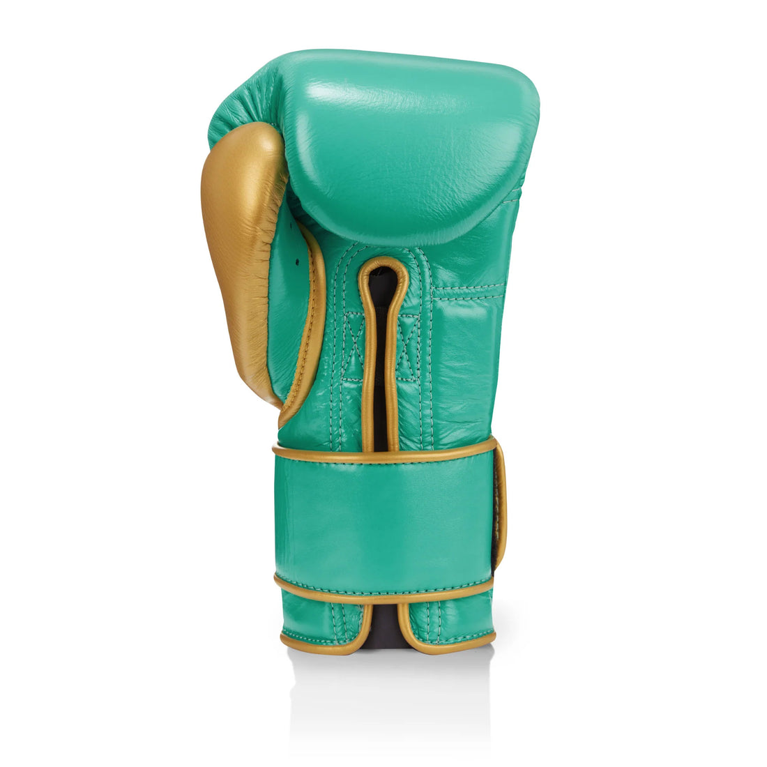 RFG Pro Velcro Boxing Gloves – Teal & Gold