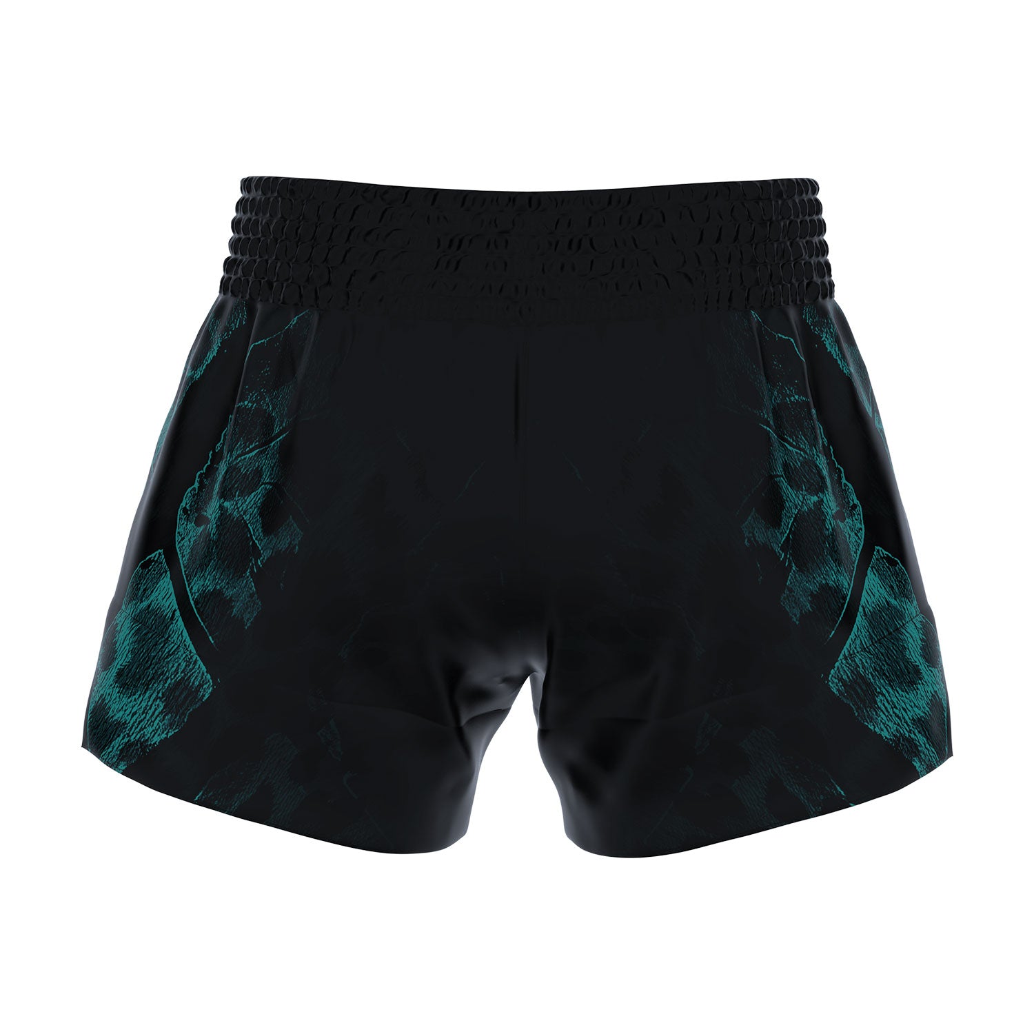 RFG Muay Thai Shorts – Black Teal Dragon