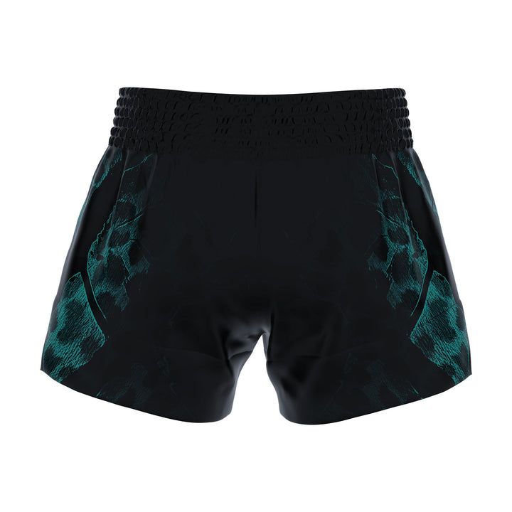 RFG Muay Thai Shorts – Black Teal Dragon