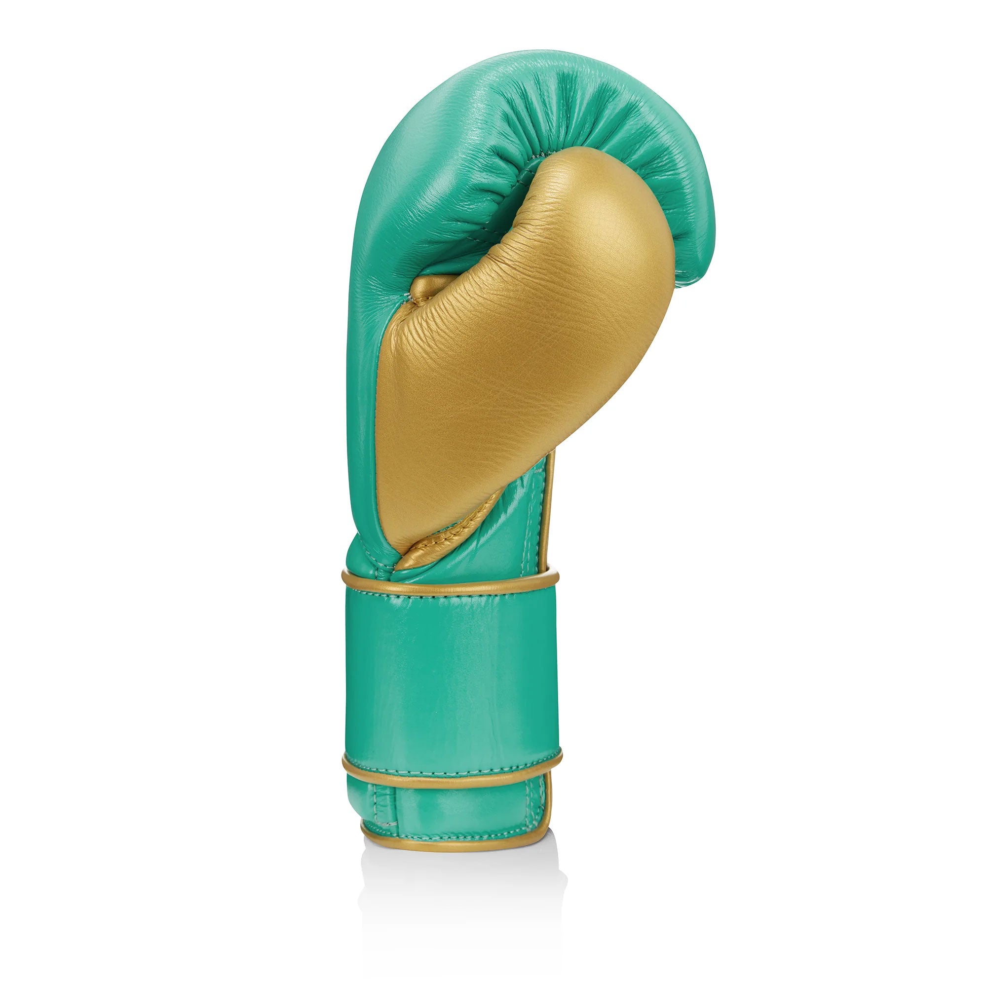 RFG Pro Velcro Boxing Gloves – Teal & Gold