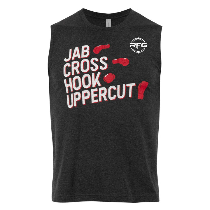 RFG Jab Cross Hook Uppercut Muscle Tank – Charcoal